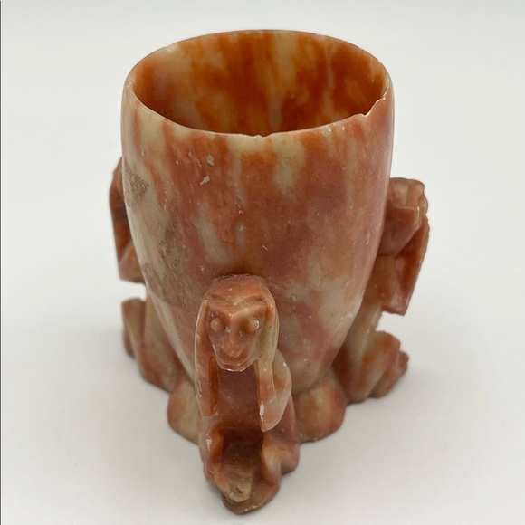 Vintage Other Vintage Soapstone 3 Wise Monkeys Hear Speak See No Evil Toothpick Holder